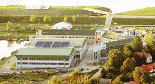 Widok z góry na kompleks sportowy Kolna